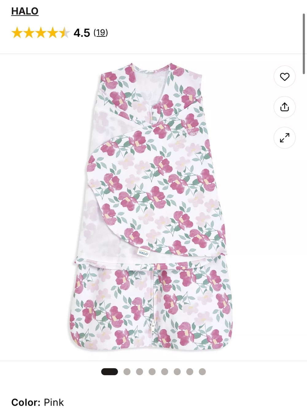 HALO Sleepsack swaddle 0-3m